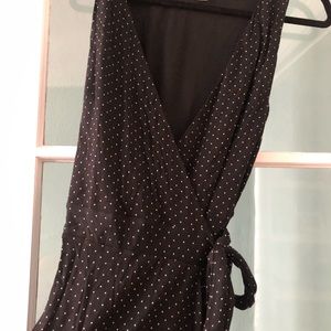 Loft black tiny polka dot dress